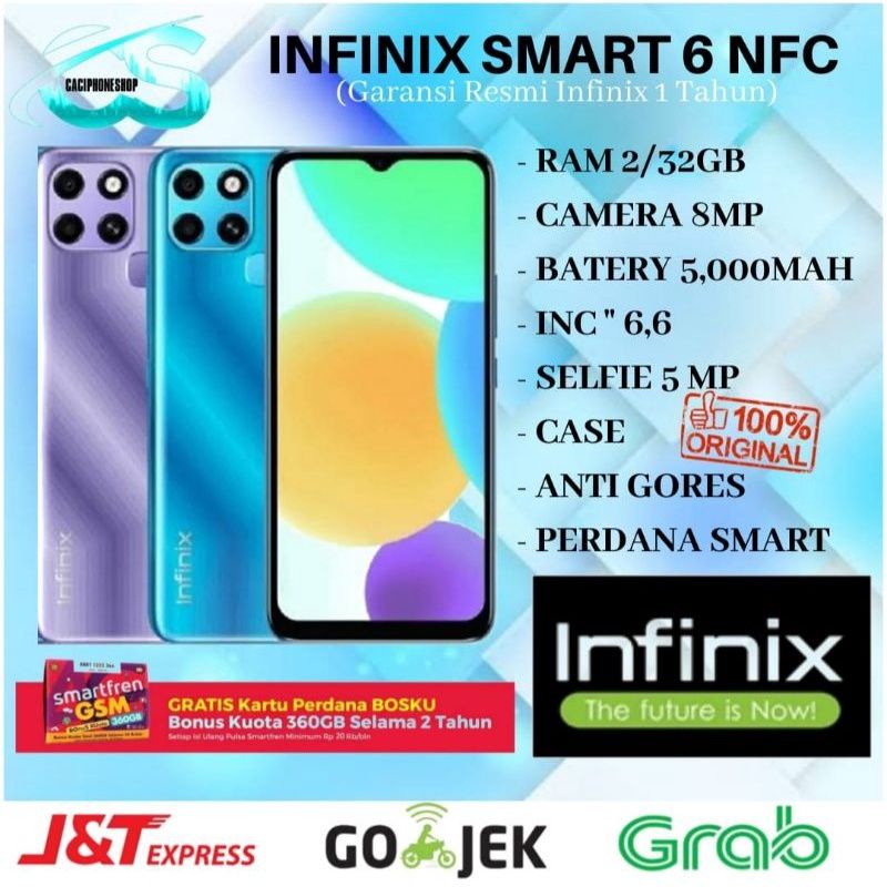 infinix Smart 6 NFC 2/32 Ram 2GB Rom 32GB 3/64 Ram 3GB Rom 64GB Garansi Resmi Infinix 1