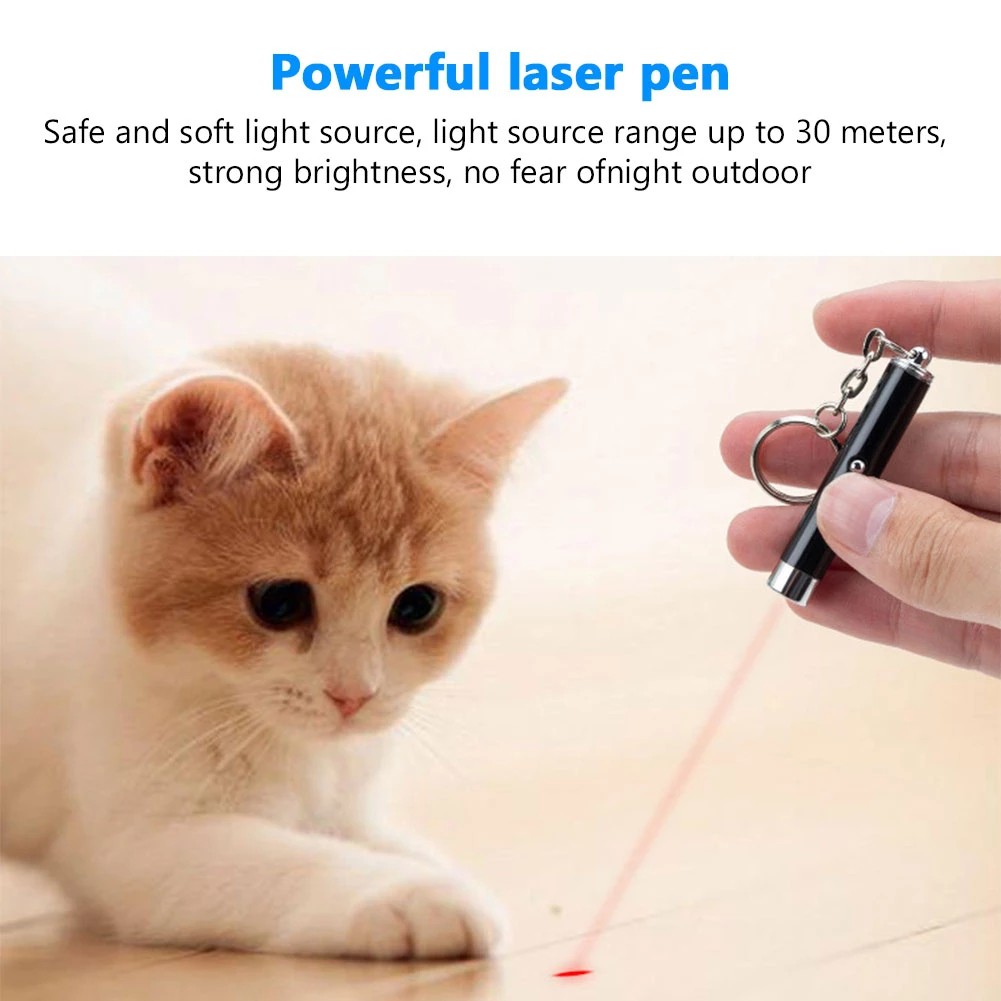 Mainan Interaktif Pena Laser Pointer Titik Merah LED Untuk Kucing