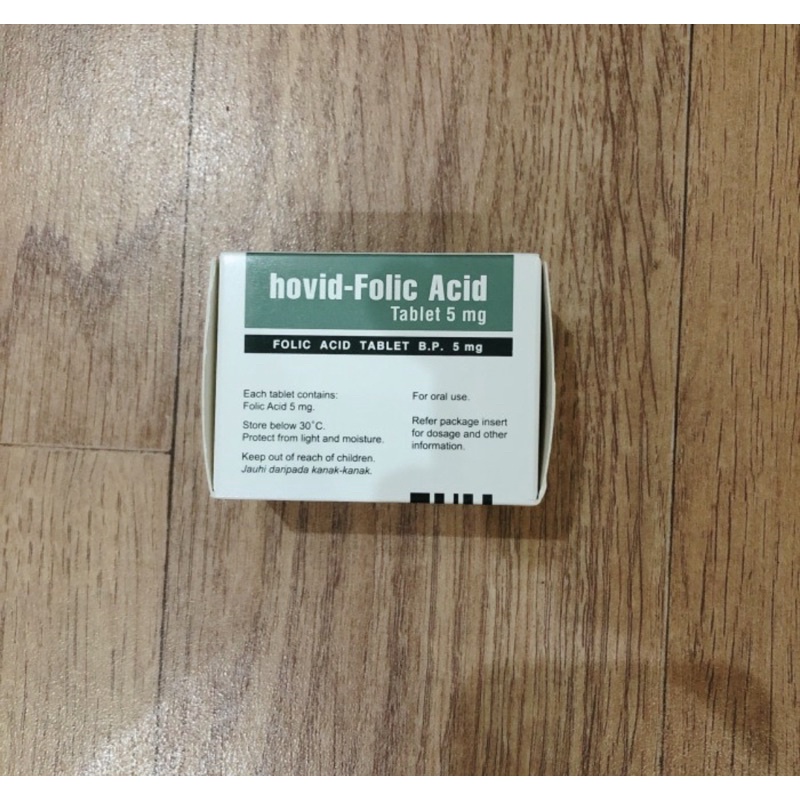 Hovid Folic Acid Asam Folat Original Malaysia 5 MG - 1 BOX