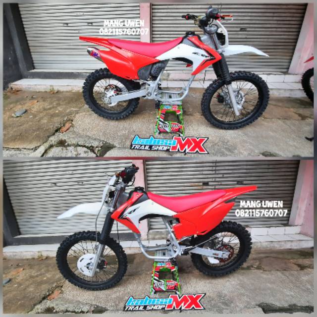 Paket modif trail superrmoto crf230 plus knalpot norifumi rv1 untuk semua mesin motor indonesia