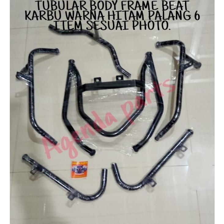 TUBULAR BODY FRAME HONDA BEAT KARBU WARNA HITAM PALANG 6 ITEM SESUAI PHOTO