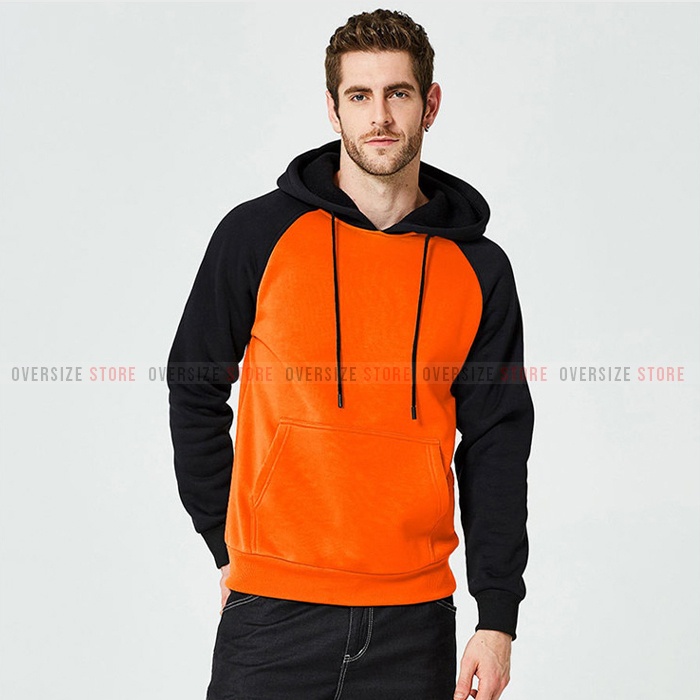 Jaket Raglan Big size Orange Hitam M L XXL XXXL XXXXL XXXXXL Jaket Pria Jumbo