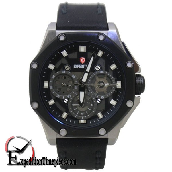 Jam Tangan Expedition E 6686 B Silver Black White