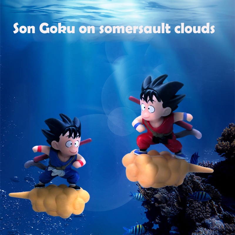 Mainan Action Figure Model Anime Dragon Ball Z Son Goku on Somersault Clouds Bahan PVC Untuk Dekorasi Akuarium