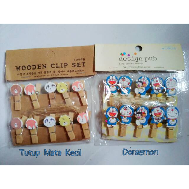 Wooden clip karakter / penjepit karakter / Wooden Clip set free tali rami 1,5 meter