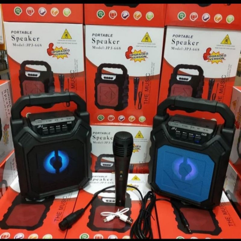 (COD) SPEAKER BLUETOOTH JPJ-668 YD-668 Speaker Karaoke Bonus Mic Bisa RADIO USB Memory Card AUX MIC