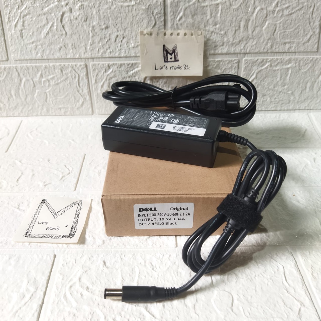 DELL ORIGINAL Adaptor Charger Laptop DELL 19.5V 3.34A / 7.4*5.0 mm with PIN Jarum inspiron 14 (3421)