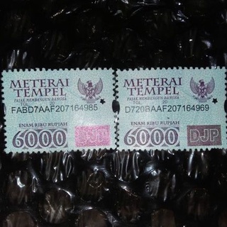 Materai Kuno 6000 Rupiah Tahun 2010-2015 Original