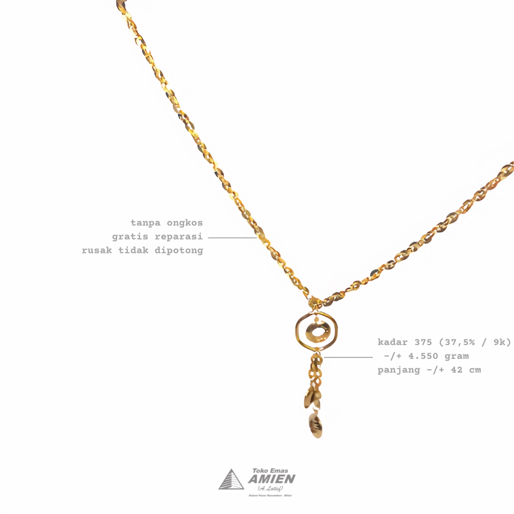 Toko Emas Amien Kalung Emas KH Kadar 375 (37,5% / 9K) 4.550 Gram - Kalung Areso