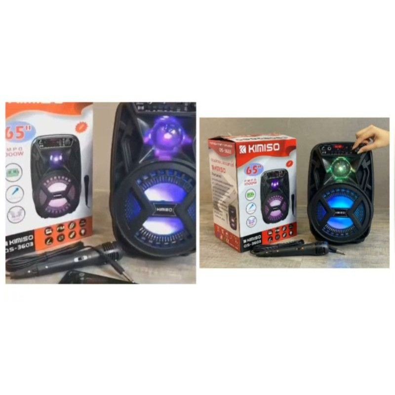 Speaker spiker wireless bluetooth QS 3603 plus mic portable 6.5 inch full bass