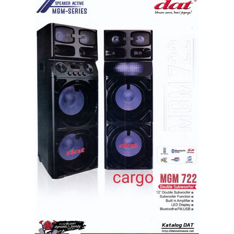speaker aktif dat 12"x2 mgm 722 / mgm722 bluetooth (via jne cargo)