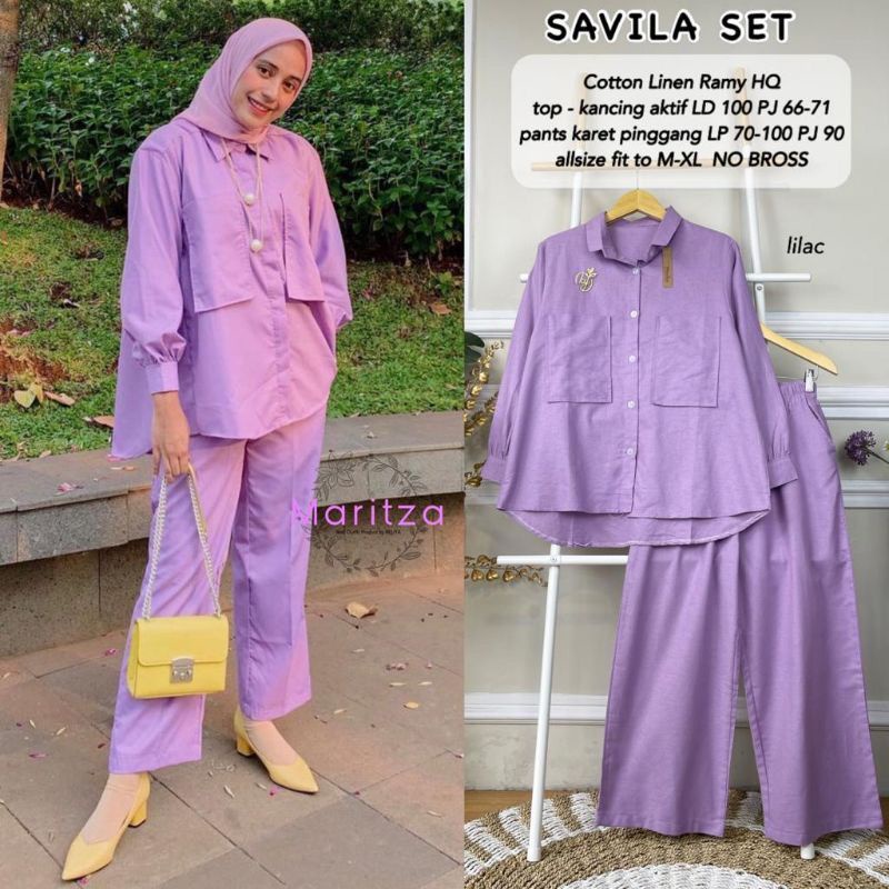 Pakaian Wanita. One Set . Stelan celana. Fashion Muslim. setelan Wanita. Savila Set