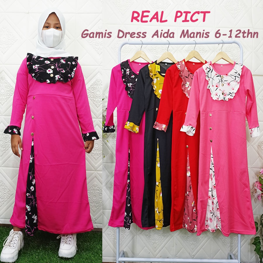 AIDA MANIS GAMIS DRESS ANAK 6-12Tahun CARLINA FASHION