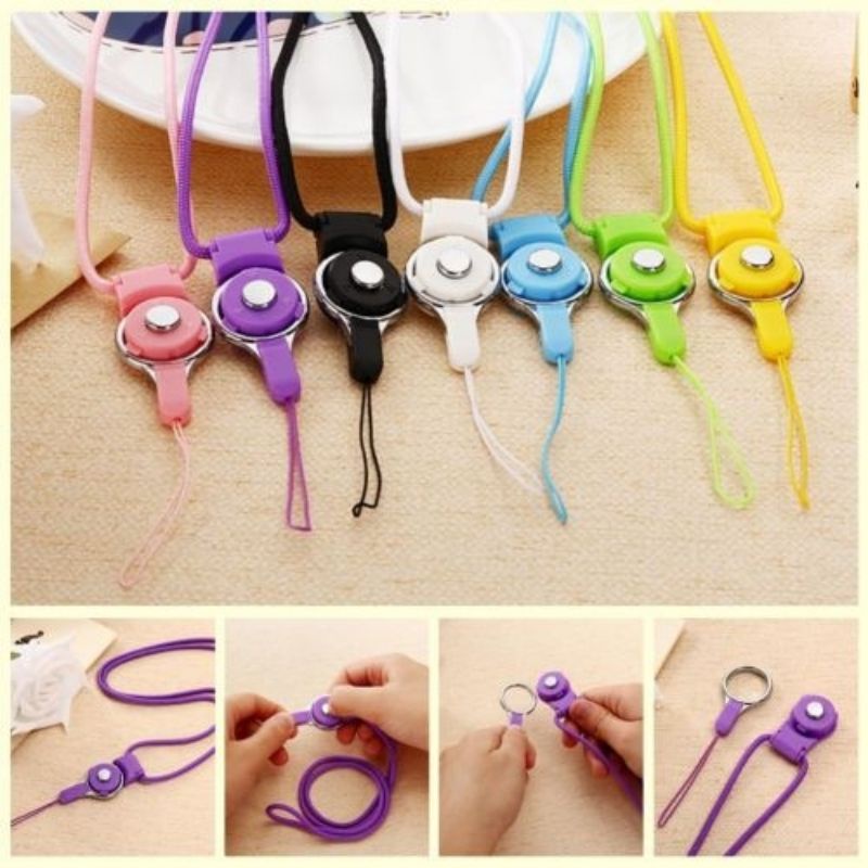 Kalung Tali 2in1 Gantungan HP Gantung Leher Nametag Flashdisk Name Tag Id Card Strap Kartu Id Card