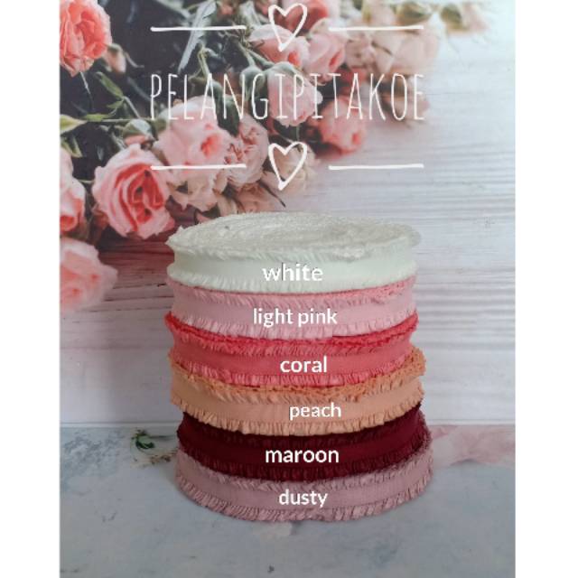 Foe Ruffle Elastis dijual per yard = 90 cm