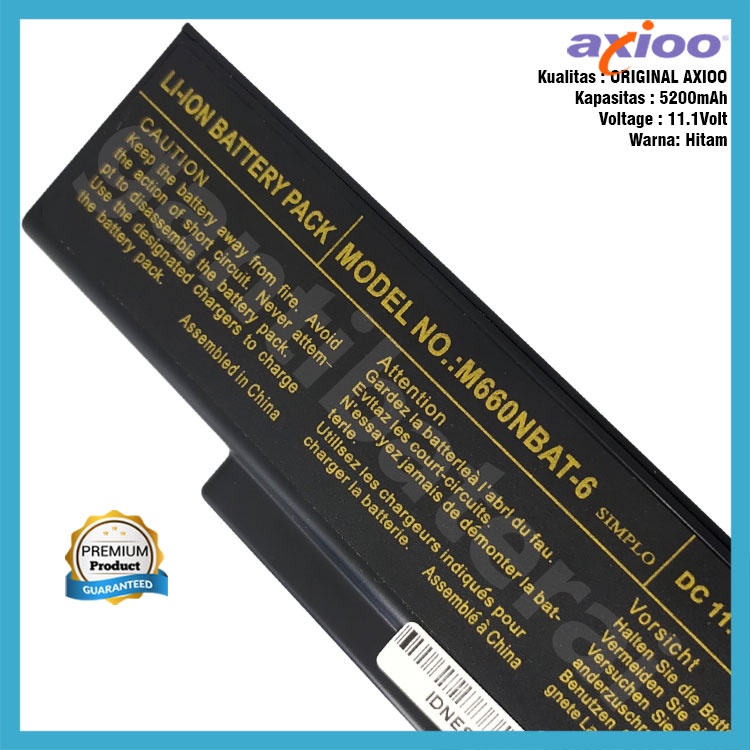 Baterai Axioo MNC M740 M740BAT-3 M740BAT-6 M660NBAT-6 BTY-M66