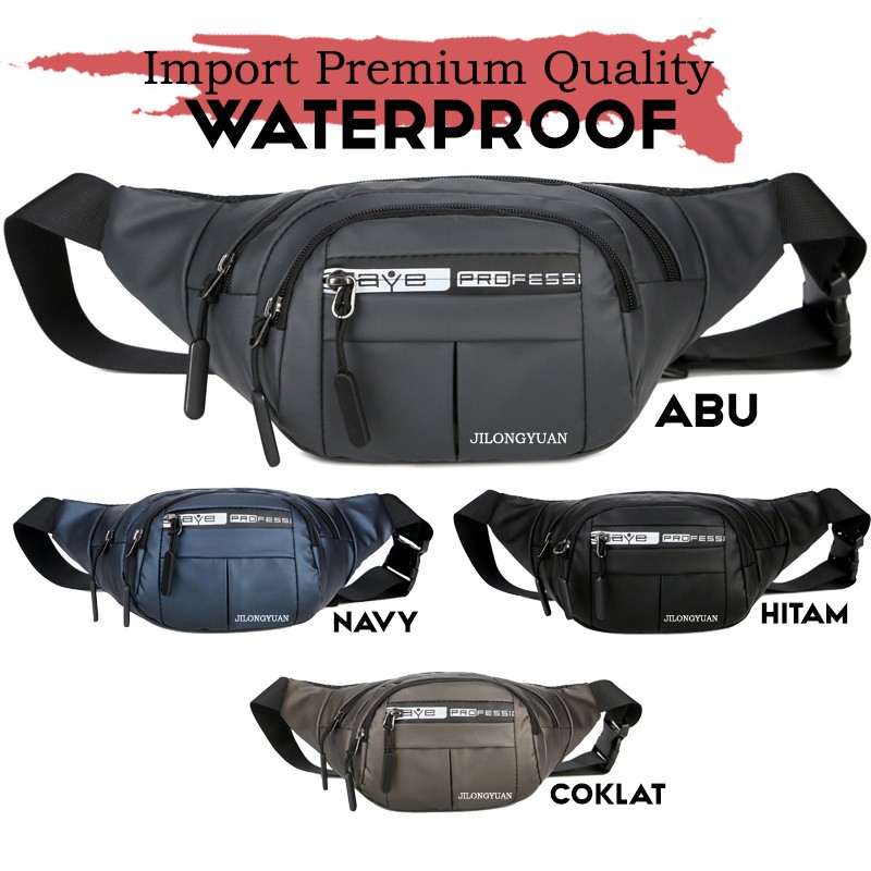 Tas Selempang Pria Waterproof  Tas Pinggang Pria Anti Air Waistbag Pria army