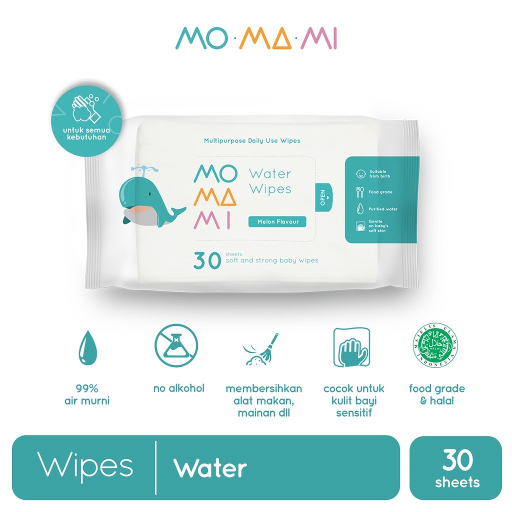 Castle - MOMAMI Pacifier &amp; Bottle Wipes - Water Wipes - Anti Bacterial Wipes - Saline Wipes - Tooth &amp; Gum Wipes - Citrapella Wipes - Tissu Basah MOMAMI - Tisu Basah