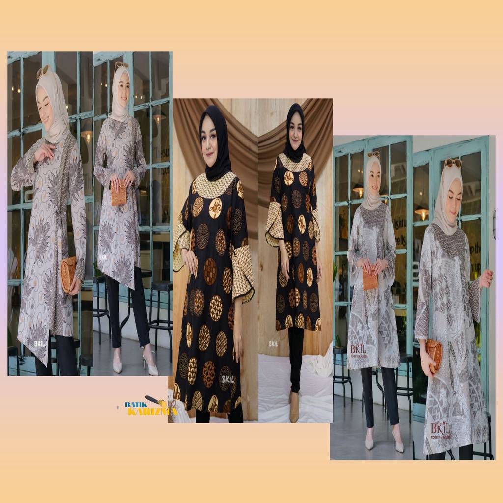 EMHA BATIK|TUNIK BATIK WANITA M LXL XXL SERAGAM KANTOR FASHION WANITA