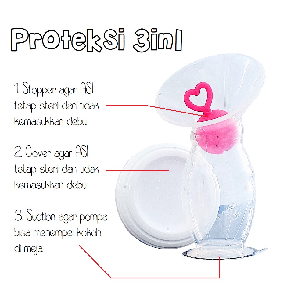 Crown Snuggle Silicone Super Pump Pompa dan Penampung ASI