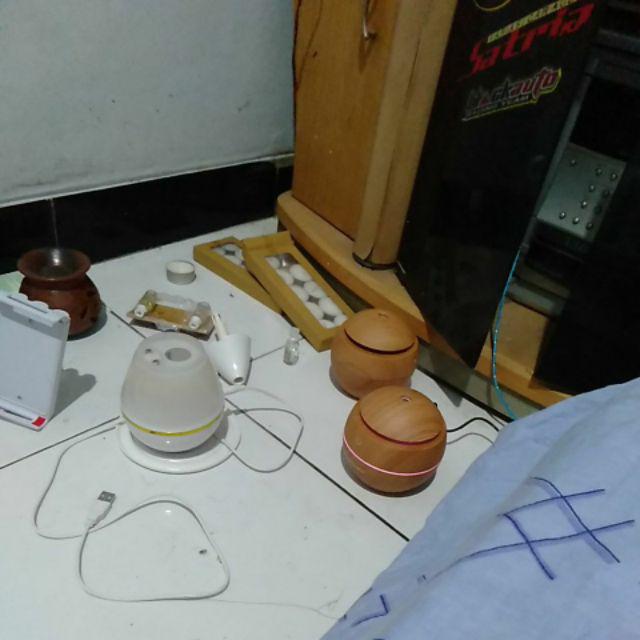 Pengharum Ruangan Aroma Terapi Air Humidifier Desain Kayu