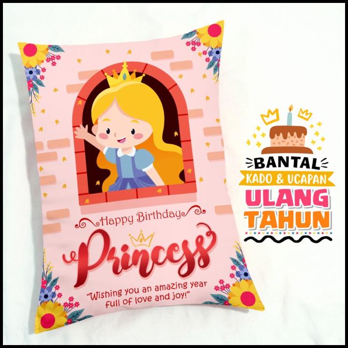 Kado Hadiah Ulang Tahun Anak Perempuan Bantal Lucu Tema Princess