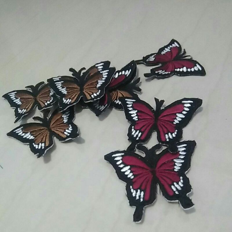 patch bordir setrika jahit kupukupu butterfly kawaii