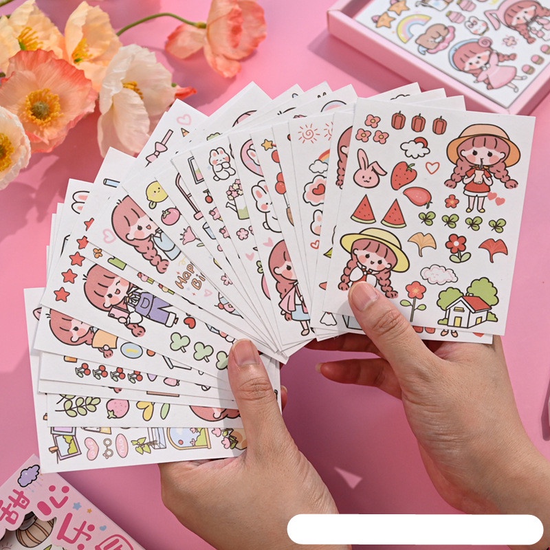 50 Lembar Stiker Kertas Washi Motif Kartun Gaya Jepang Untuk Dekorasi Scrapbook / Jurnal DIY