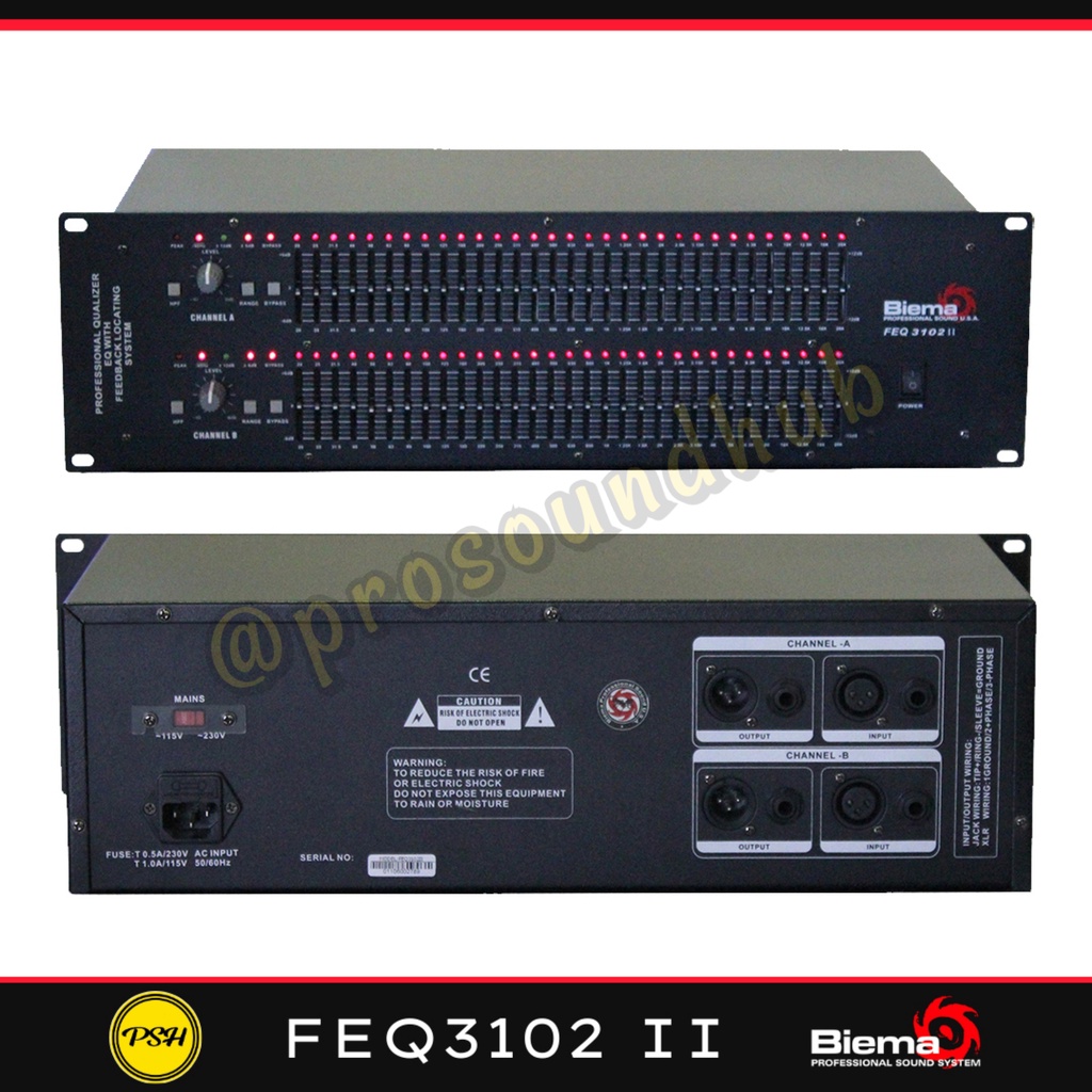 Biema FEQ3102II FEQ3102 FEQ-3102 II Graphic Equalizer 31-band Stereo Dual 2 Channel