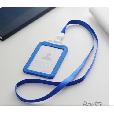

Bantex Cobalt Blue Dual Side ID Card Holder Lanyard Portrait #8881 11