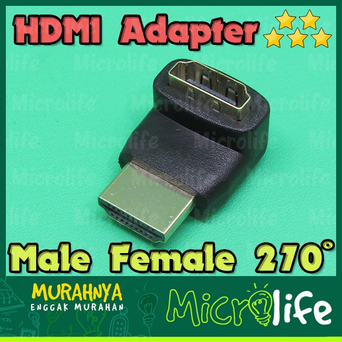 HDMI SIKU 270 DERAJAT DEGREE MALE TO FEMALE CONVERTER