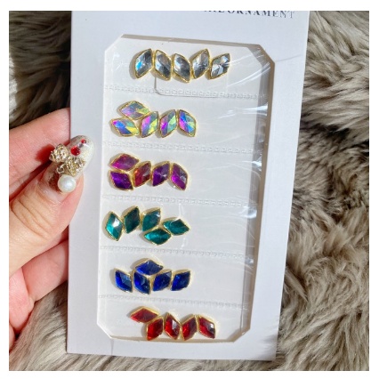 Hiasan accesories nailart persegi square crystal ab color