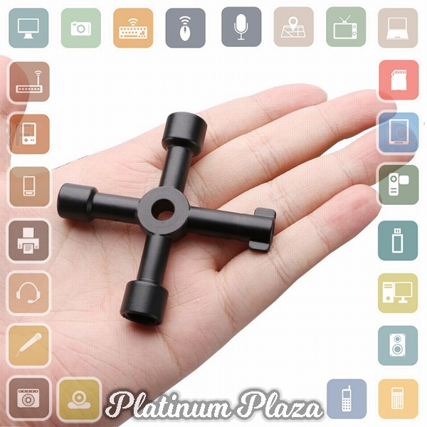 DIHAKI Kunci Pas Multifungsi 4 in 1 Universal Elevator Cross Triangle Key - LXX3116 - Black`3A3T8B-