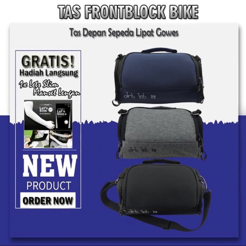 tas front block sepeda brompton dahon 3sixty atau sepeda apa pun bisa