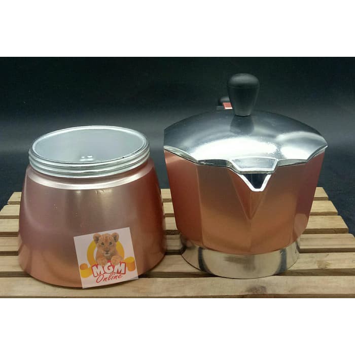 Moka Pot Alumunium Warna 3Cup / Espresso Maker 3Cups segi10 2365