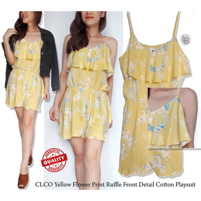 yellow flower jumpsuit