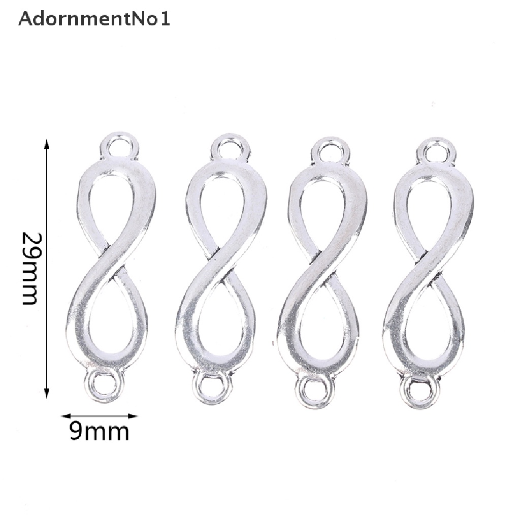 (AdornmentNo1) 20pcs Charms Link Simbol Infinity Warna Silver DIY