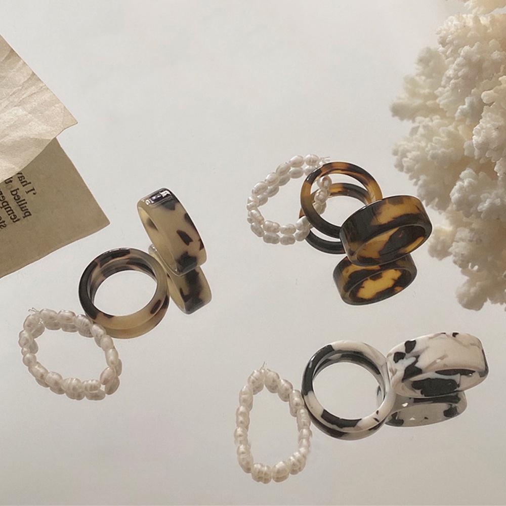 MXBEAUTY Friend Gifts Joint Ring Set 2021 New Fashion Accessories Rings Pearl Party Jewelry Women Girls Korean Round Vintage Tail Ring