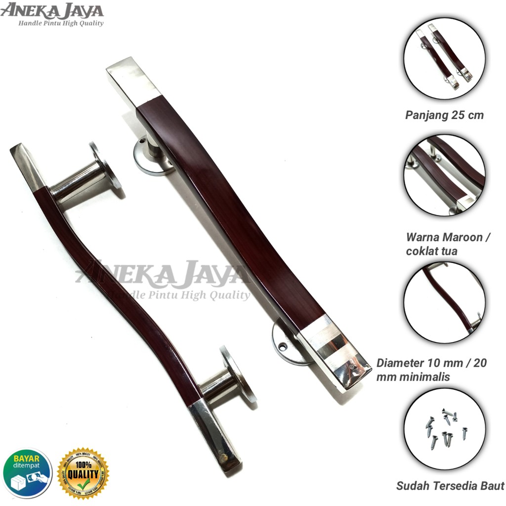 Satu set handle kunci pintu rumah 25 cm murah minimalis tarikan pintu stainless gagang pintu terbaru