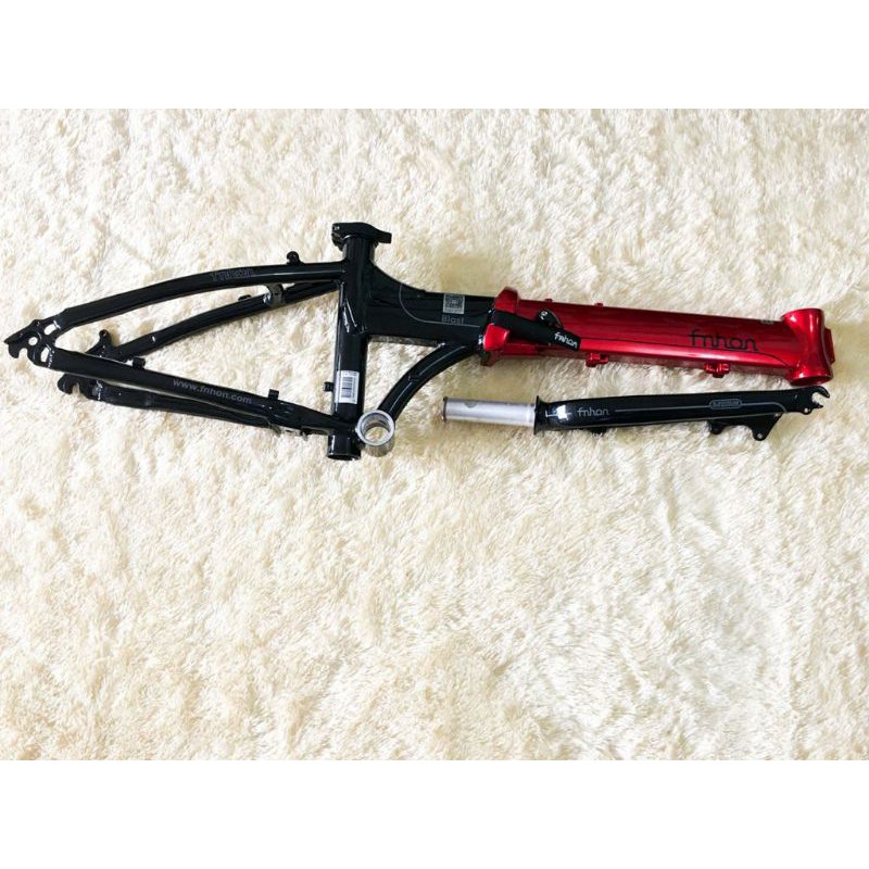 Frame &amp; Hp Fnhon Blast vision Black Red Discbrake Merah Hitam Handlepost Sepeda Lipat 2 warna