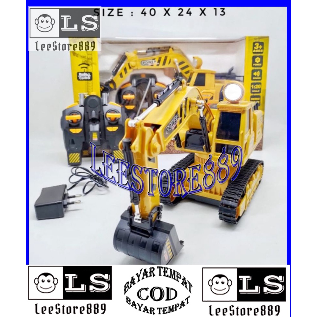 Mainan mobil rc truck beko excavator remote control truk alat berat