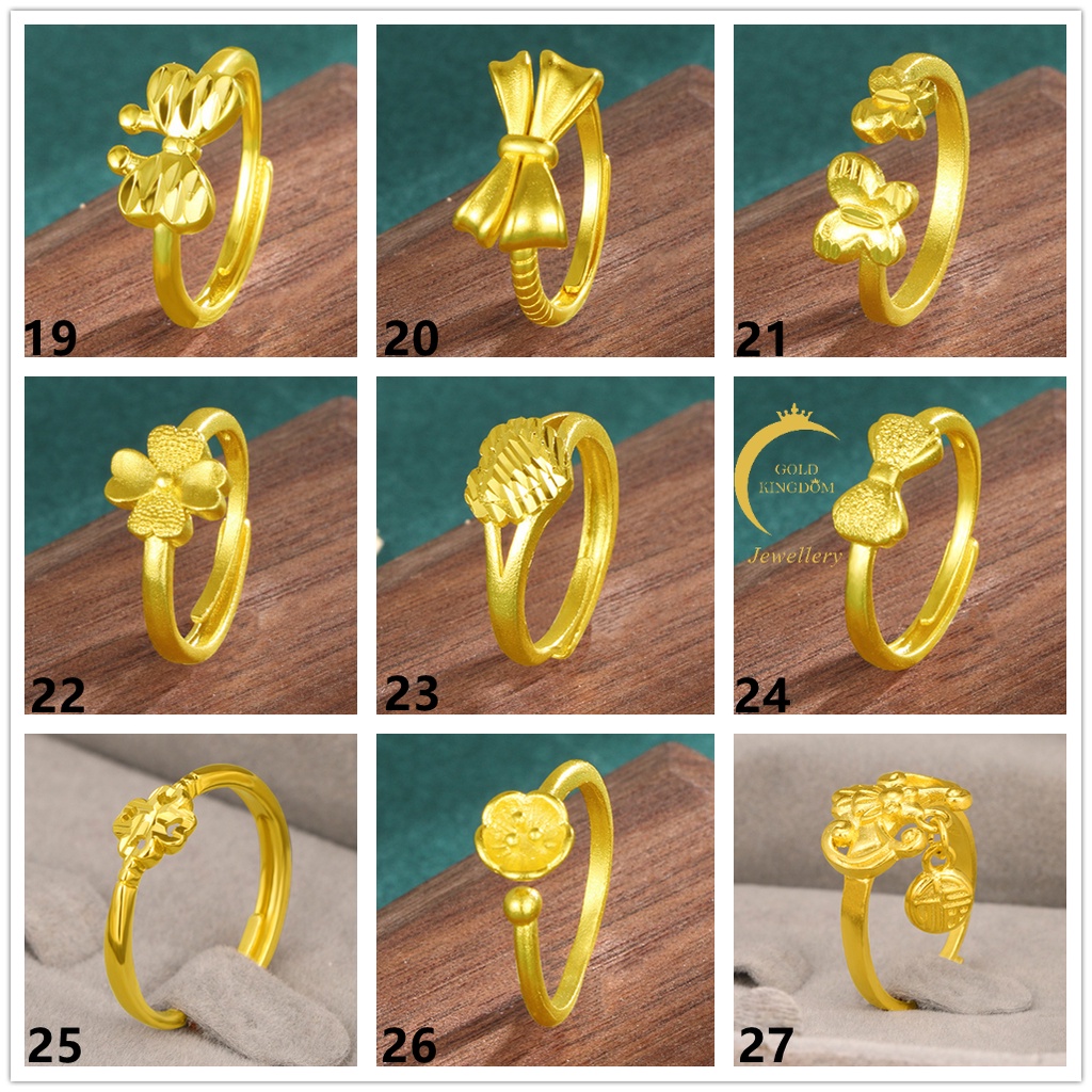 Cincin Kawin Emas Asli Emas Asli Kadar 375Desain Harimau Love Cincin Wanita Tunangan 50 Desain Dapat Disesuaikan Gaya Korea Untuk