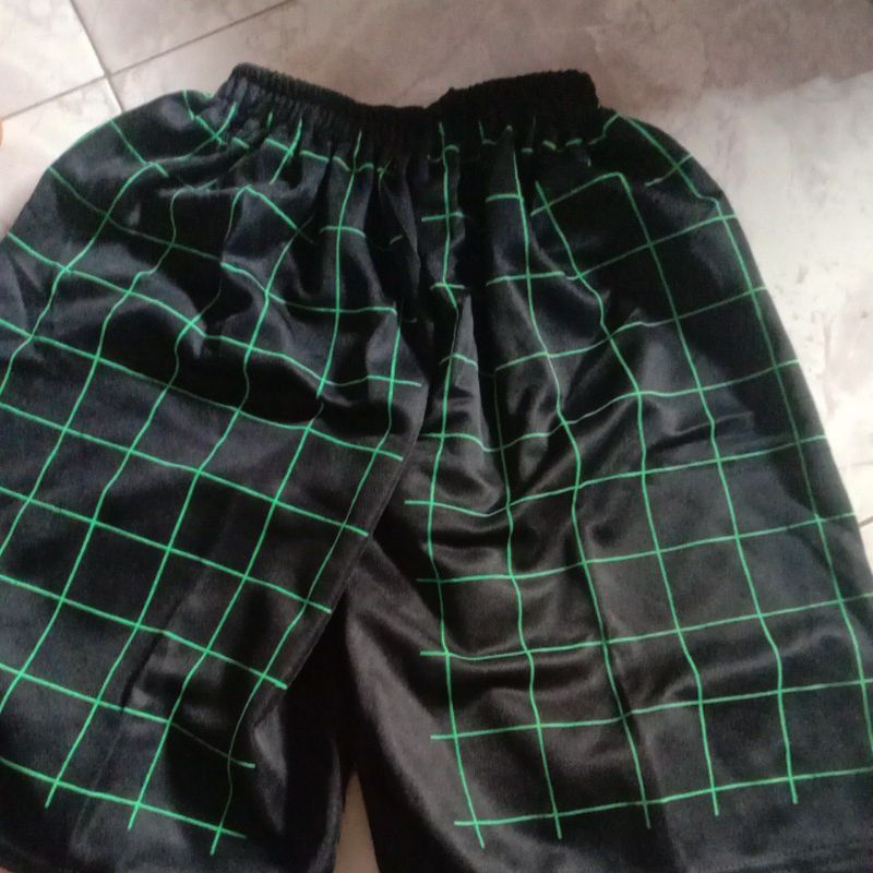 Tartan celana pendek pria dewasa-Boxer ijo