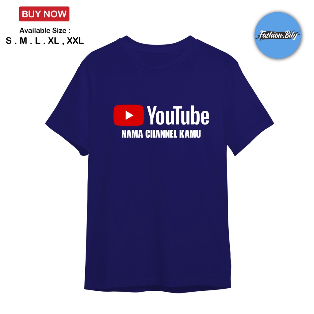 Kaos Baju YOUTUBE Logo Cotton Combed 30s Fashion Bdg