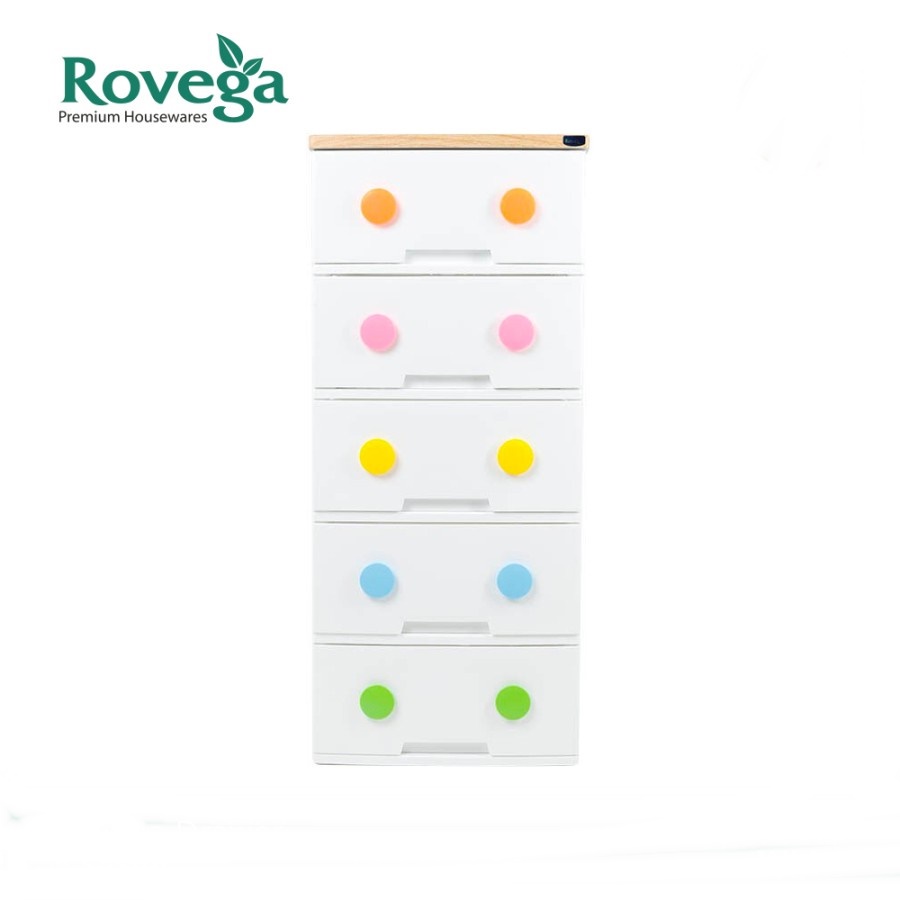 Rovega Lemari Cabinet Plastik - Laci 5 Susun / CTR-537-5