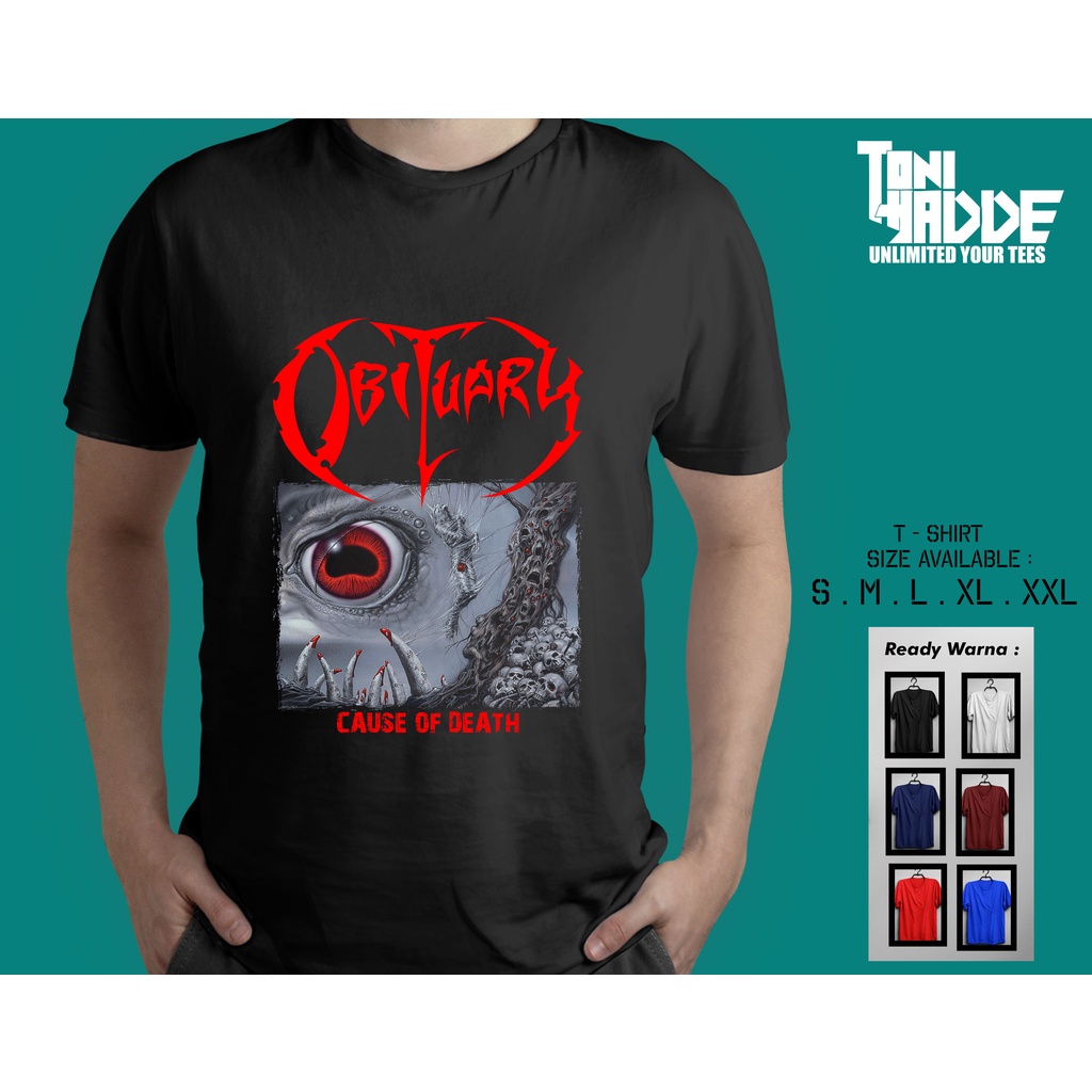 Kaos OBITUARY / Obituary Cause Of Death / Kaos Baju Music Band Rock Metal