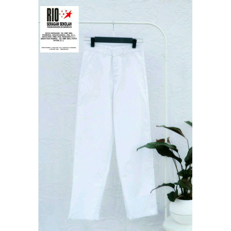 CELANA SERAGAM SEKOLAH PANJANG BIG SIZE PUTIH DAN ABU SMA BAHAN FAMATEX CELANA FORMAL CELANA PANJANG