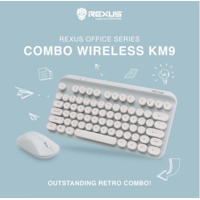 Keyboard mouse rexus wireless usb mini membrane bundle retro classic multimedia tkl 1200dpi km-9 km9