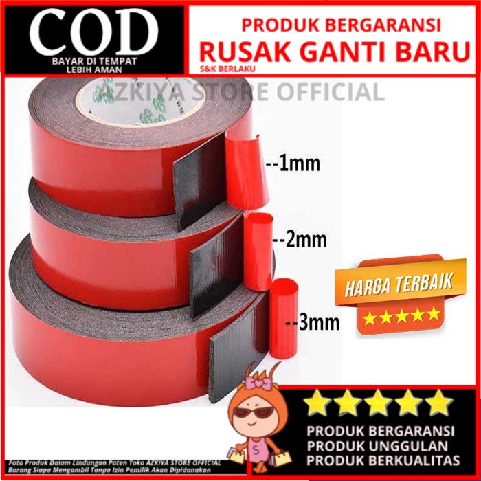 

DOUBLE TAPE ANTI AIR SERBAGUNA TEMPEL DINDING KAYU BESI PLASTIK ALUMUNIUM DOBEL TIP DOBELTIP PEREKAT