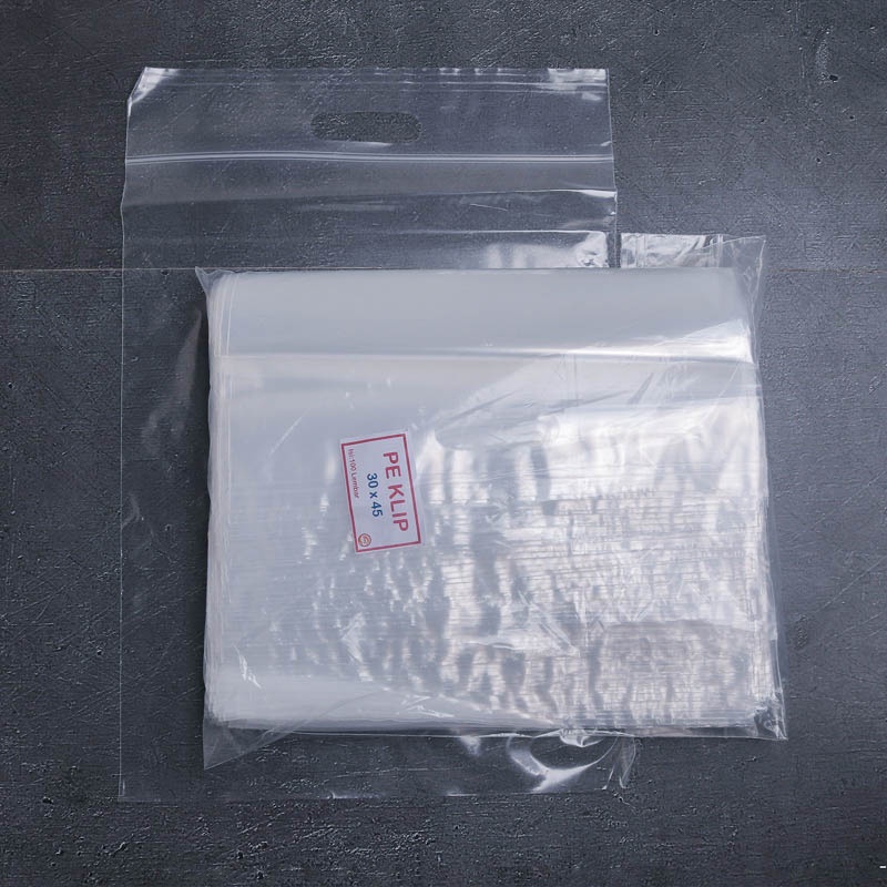 Plastik Klip Ziplock kaos ukuran 30x45 - Bening